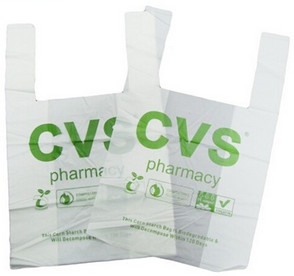 PLA Compostable Plastic T Shirt Shopping Bags Biodegradable Eco Friendly