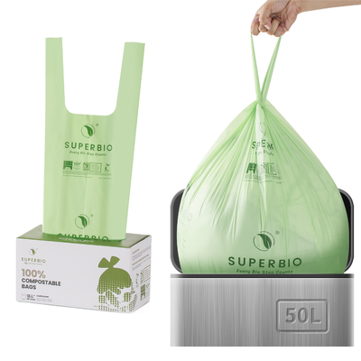 PLA Compostable Plastic T Shirt Shopping Bags Biodegradable Eco Friendly