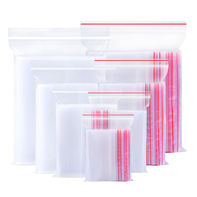 Self Sealing PE Mini Zipper Poly Bags Clear For Packaging Food