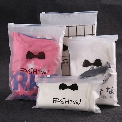 Matt Frosted White Zip Lock Bags Printed Custom For Clothing